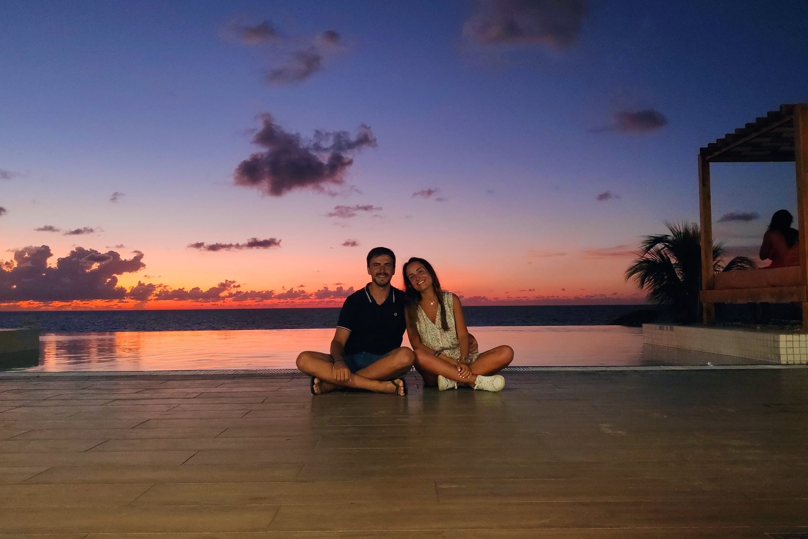 Beatriz e Carlos ao pôr do sol, em 2022